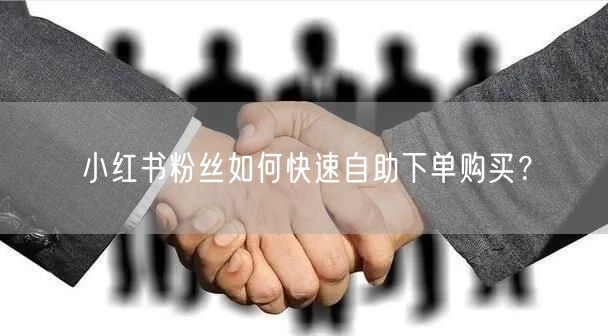 小红书粉丝如何快速自助下单购买？