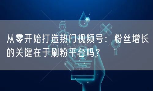 从零开始打造热门视频号：粉丝增长的关键在于刷粉平台吗？