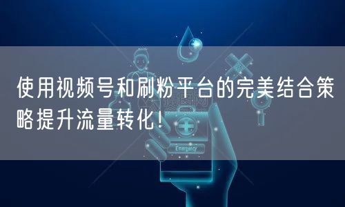 使用视频号和刷粉平台的完美结合策略提升流量转化！