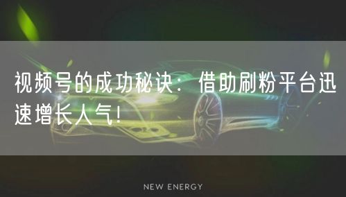 视频号的成功秘诀：借助刷粉平台迅速增长人气！