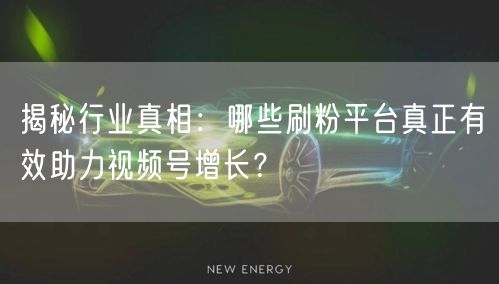 揭秘行业真相：哪些刷粉平台真正有效助力视频号增长？