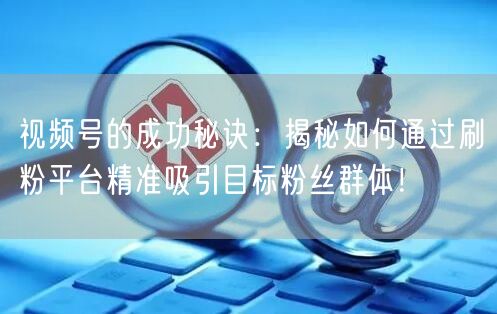 视频号的成功秘诀：揭秘如何通过刷粉平台精准吸引目标粉丝群体！