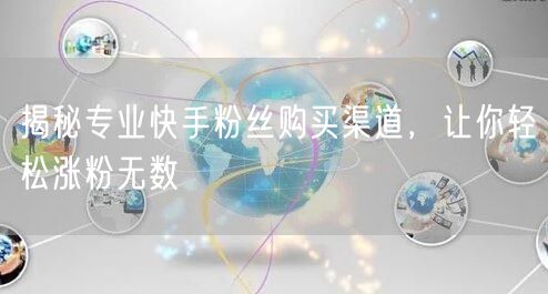 揭秘专业快手粉丝购买渠道，让你轻松涨粉无数