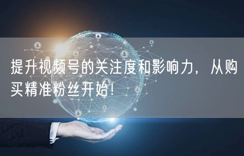 提升视频号的关注度和影响力，从购买精准粉丝开始！