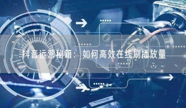 抖音运营秘籍：如何高效在线刷播放量