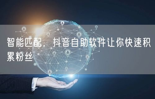 智能匹配，抖音自助软件让你快速积累粉丝