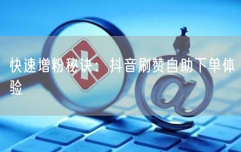 快速增粉秘诀：抖音刷赞自助下单体验