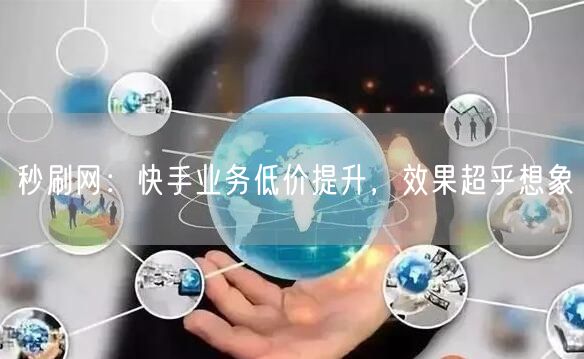 秒刷网：快手业务低价提升，效果超乎想象