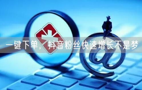 一键下单，抖音粉丝快速增长不是梦