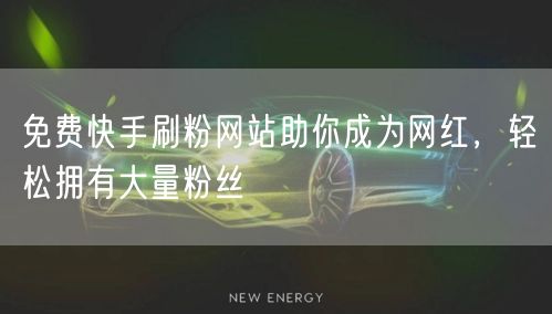 免费快手刷粉网站助你成为网红，轻松拥有大量粉丝