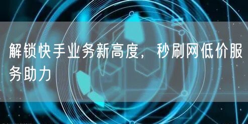 解锁快手业务新高度，秒刷网低价服务助力
