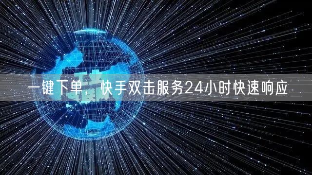 一键下单，快手双击服务24小时快速响应