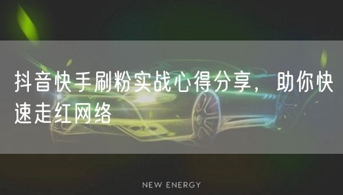 抖音快手刷粉实战心得分享，助你快速走红网络