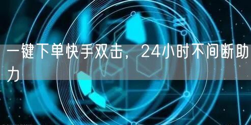 一键下单快手双击，24小时不间断助力