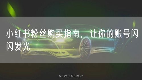 小红书粉丝购买指南，让你的账号闪闪发光