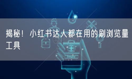 揭秘！小红书达人都在用的刷浏览量工具