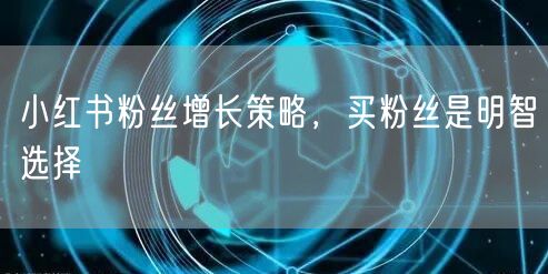 小红书粉丝增长策略，买粉丝是明智选择