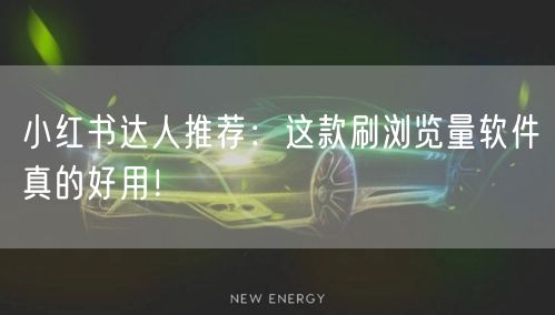 小红书达人推荐：这款刷浏览量软件真的好用！