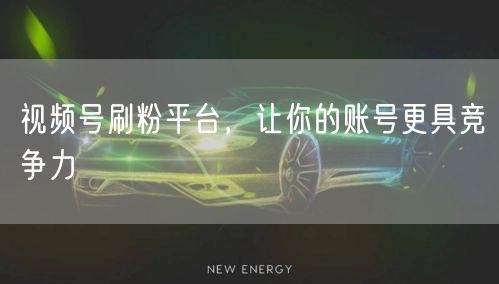 视频号刷粉平台，让你的账号更具竞争力