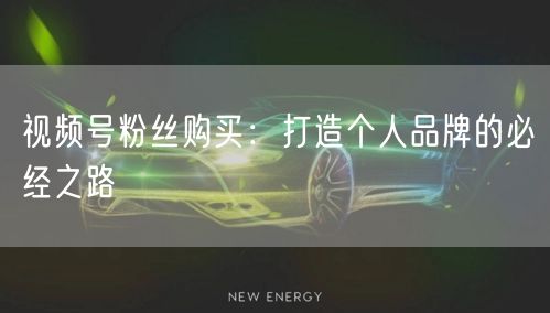 视频号粉丝购买：打造个人品牌的必经之路