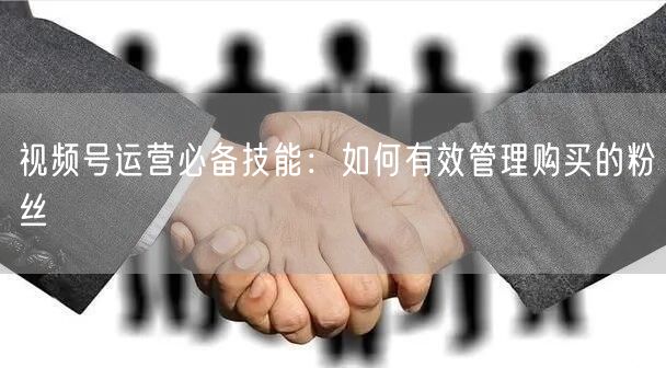 视频号运营必备技能：如何有效管理购买的粉丝
