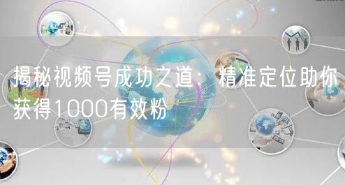 揭秘视频号成功之道：精准定位助你获得1000有效粉