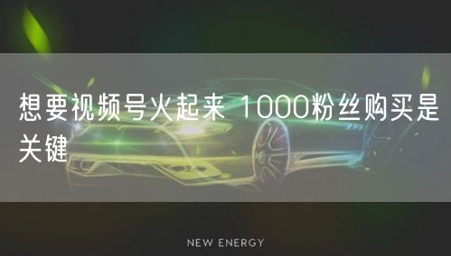 想要视频号火起来 1000粉丝购买是关键
